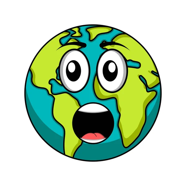びっくり地球感情を表します。地球の日 — ストックベクタ