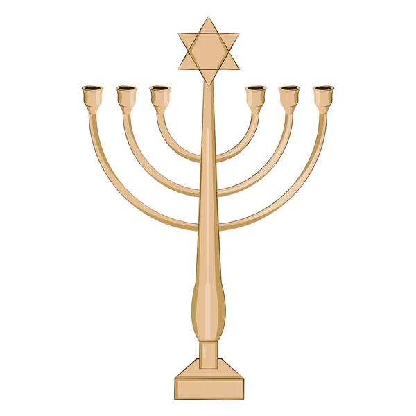ユダヤの燭台アイコン — ストックベクタ