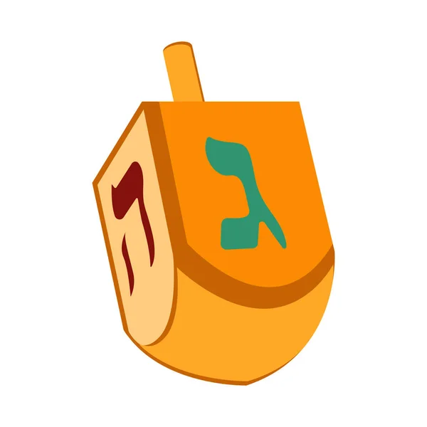 Joodse dreidel pictogram — Stockvector