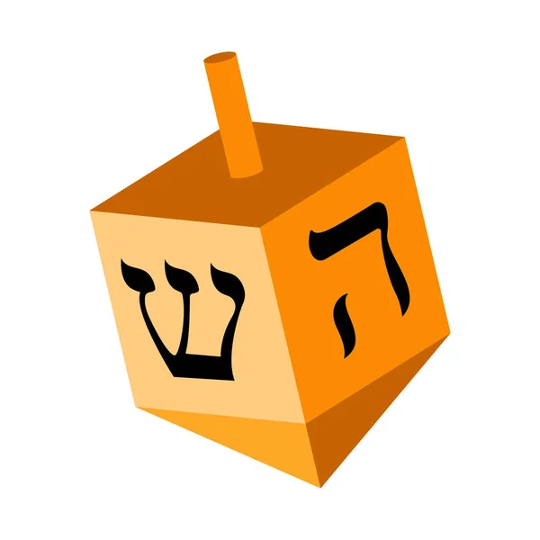 Ícone de dreidel judeu — Vetor de Stock