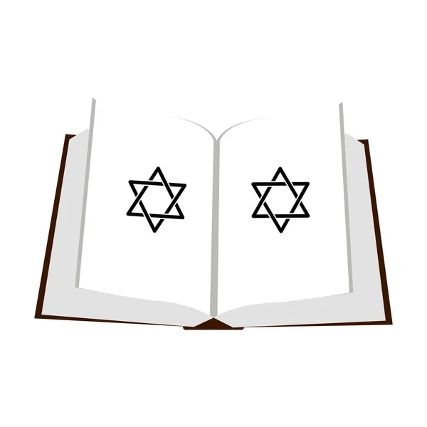 Jüdische Bibel mit dem Stern der david Ikone — Stockvektor