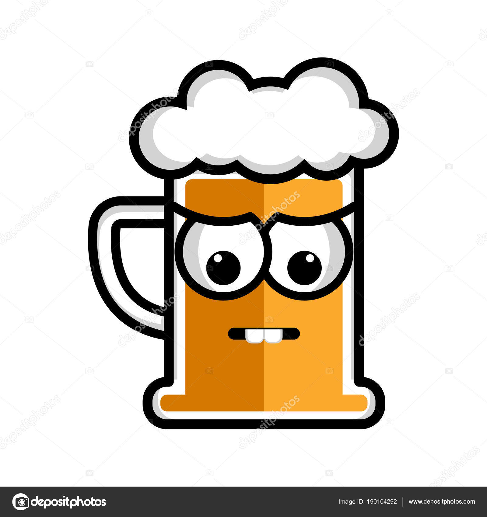 Personnage De Dessin Animé De Bière Triste Image