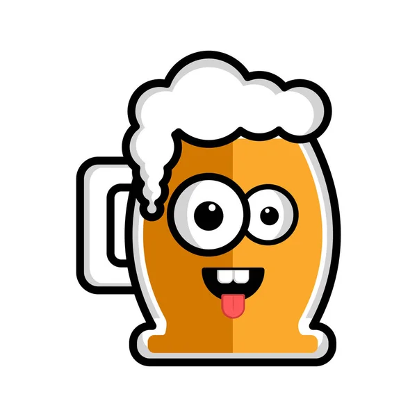 Blij bier stripfiguur — Stockvector