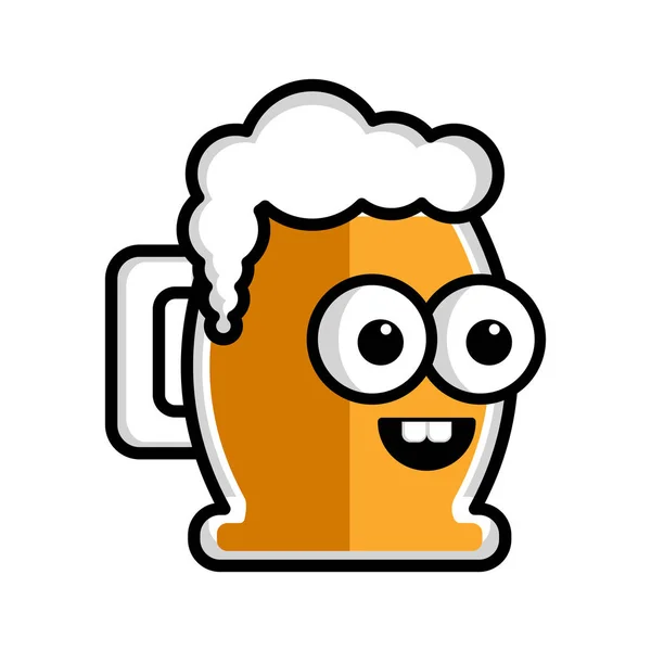 Personaje de dibujos animados cerveza feliz — Archivo Imágenes Vectoriales