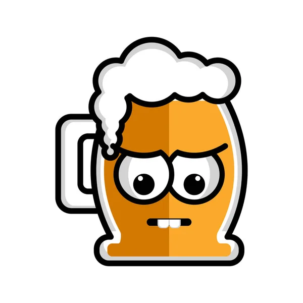 Печальный персонаж мультфильма о пиве — стоковый вектор