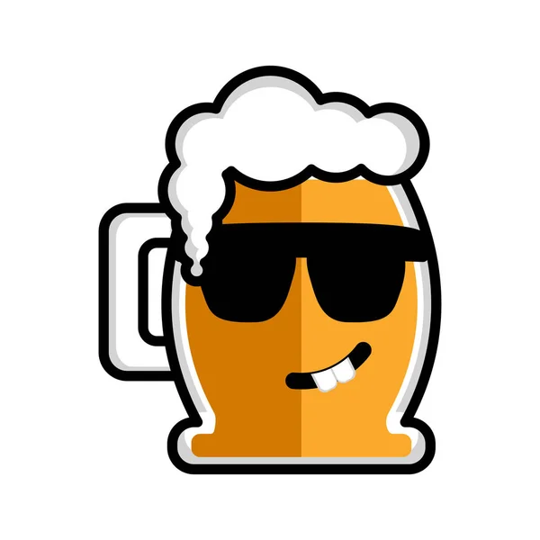 Šťastný pivo kreslená postavička — Stockový vektor