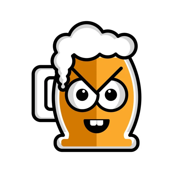 Personagem de desenho animado de cerveja irritada — Vetor de Stock
