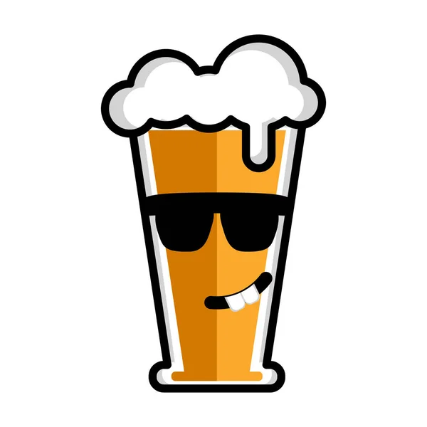 Blij bier stripfiguur — Stockvector