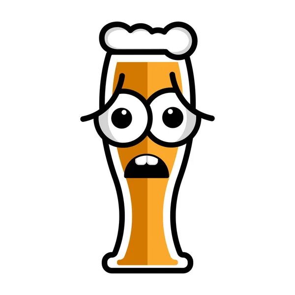 Besorgte Bier-Comicfigur — Stockvektor