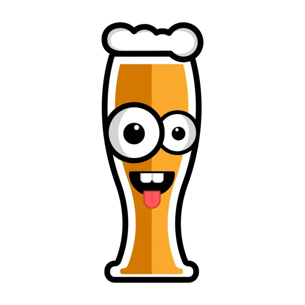 Šťastný pivo kreslená postavička — Stockový vektor