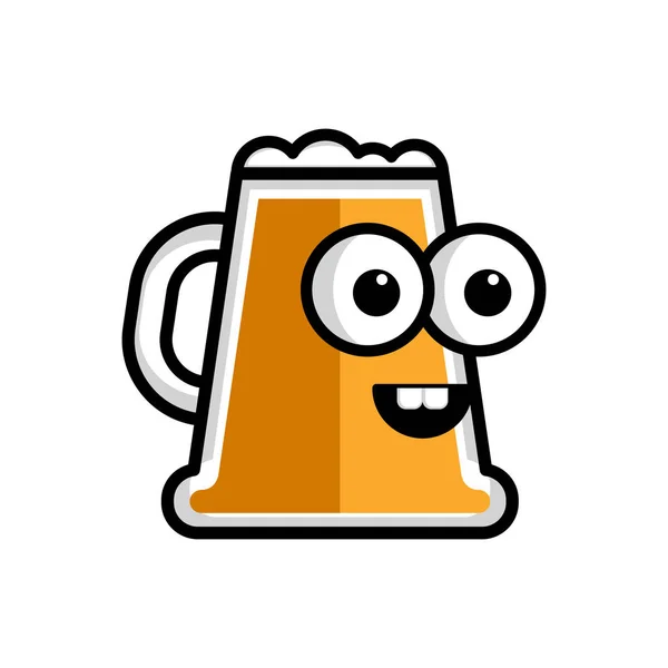 Fröhliche Bier-Cartoon-Figur — Stockvektor