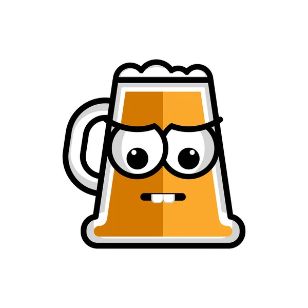 Triste personagem de desenho animado cerveja — Vetor de Stock