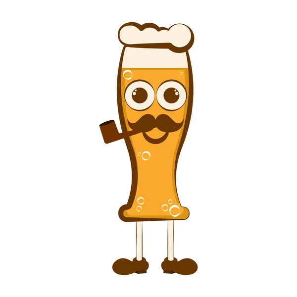 Vintage blij bier stripfiguur — Stockvector