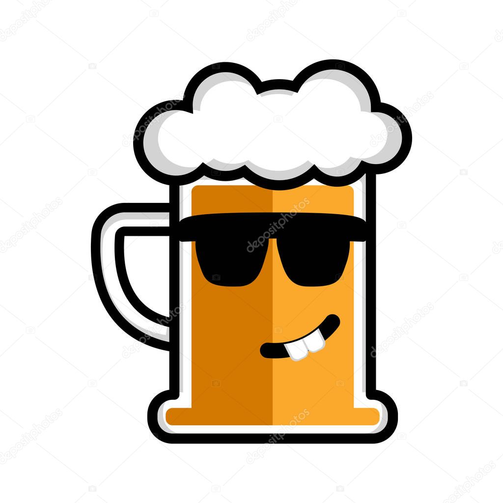 Happy beer  cartoon  character  Stock Vector  JoKalar01 