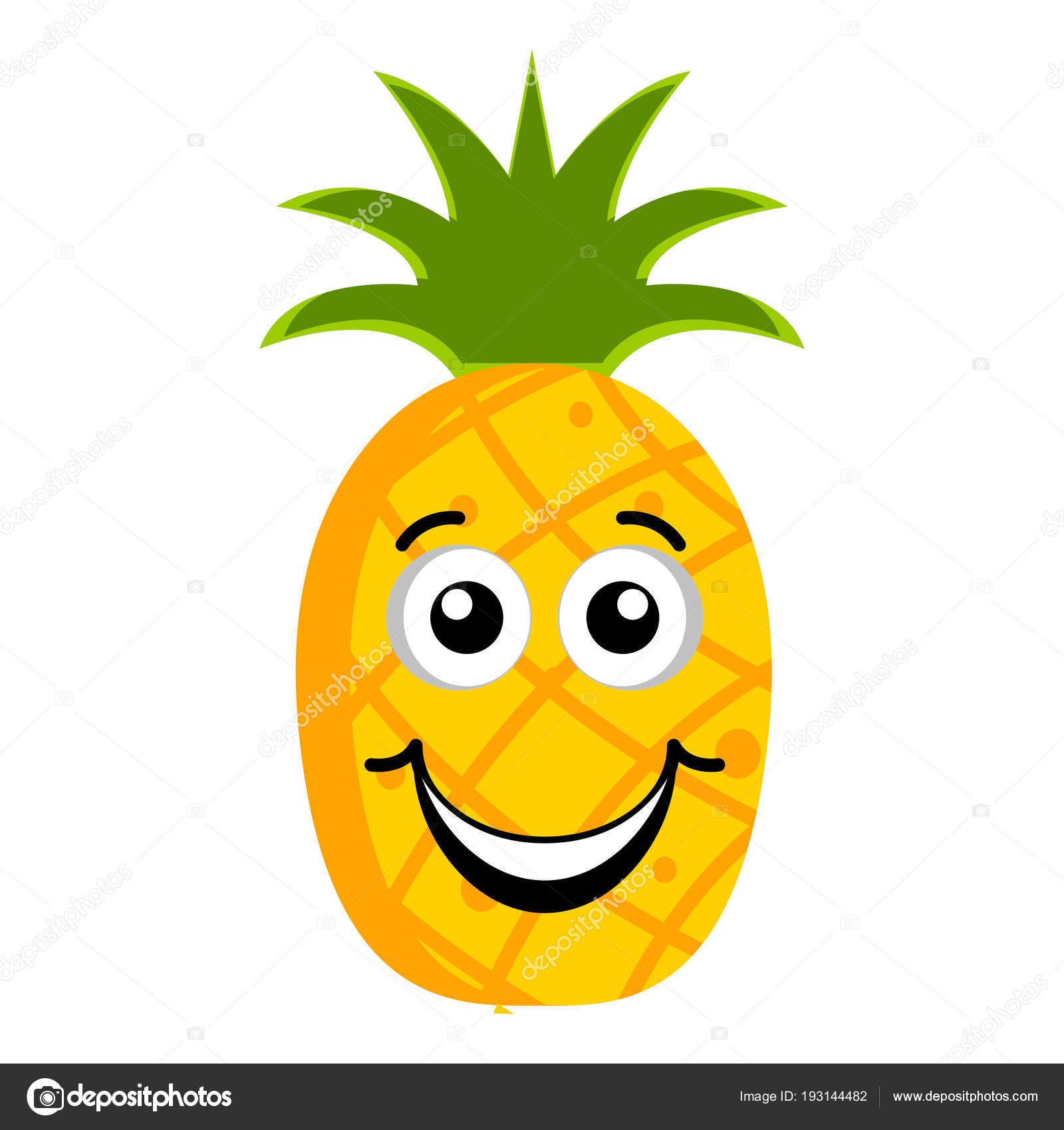 Happy Pineapple Emoticon Stock Vector Royalty Free Vector Image By C Jokalar01 193144482