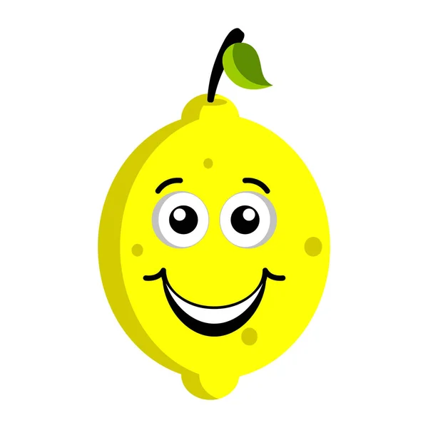 Emoticon lemon bahagia - Stok Vektor
