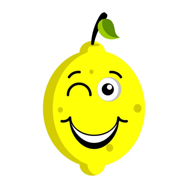 Emoticon limão feliz — Vetor de Stock