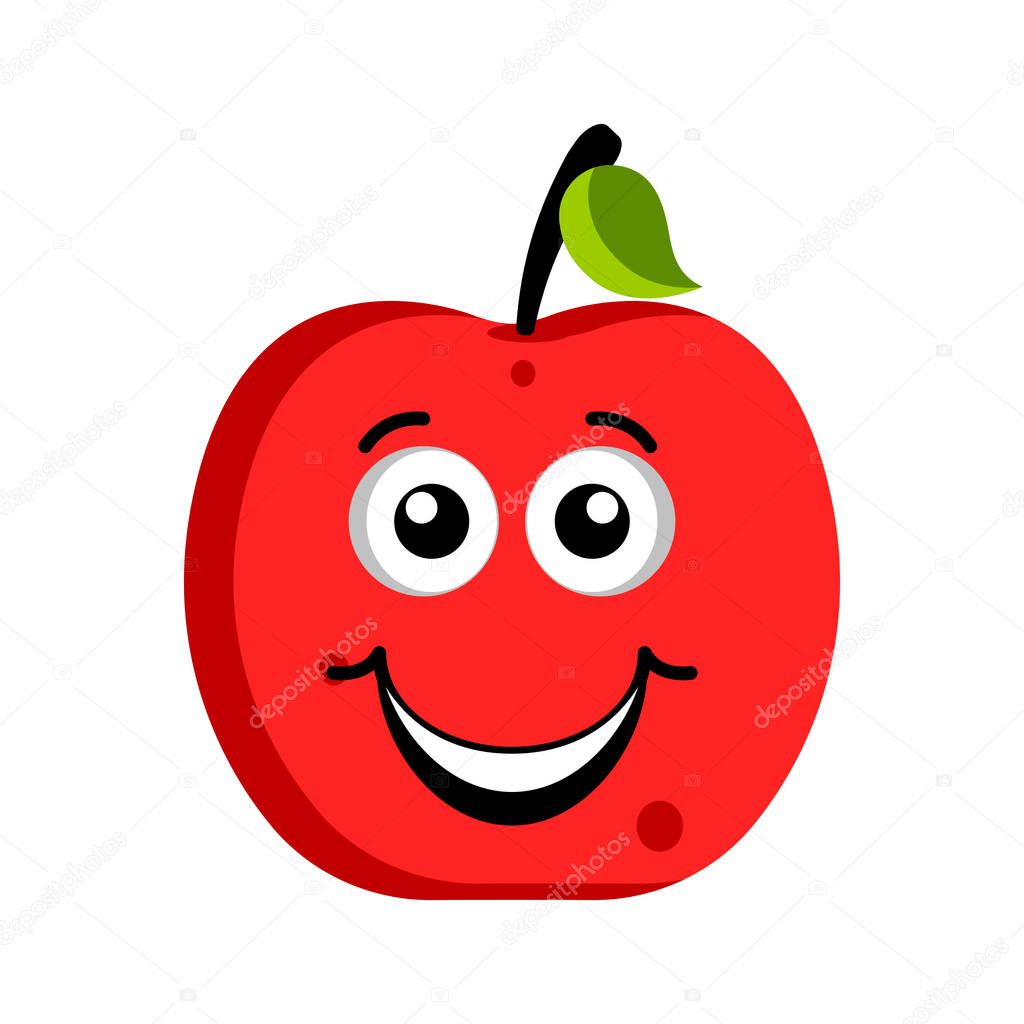 Happy apple emoticon