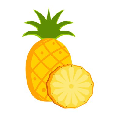 İzole edilmiş ananas meyvesi.