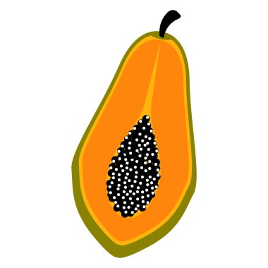 İzole kesme papaya simgesi