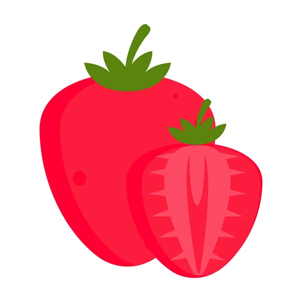 Fruta de fresa aislada — Vector de stock