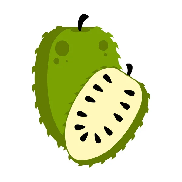 Pojedyncze owoce soursop — Wektor stockowy