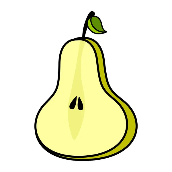 Icono aislado de pera cortada — Vector de stock