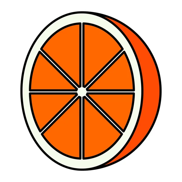 Isolated cut orange icon — Stock Vector