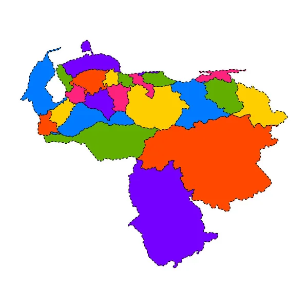A venezuelai politikai térképe — Stock Vector