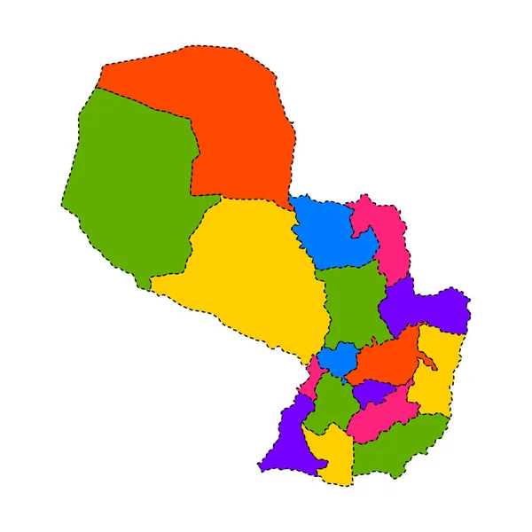 Siyasi Paraguay Haritası — Stok Vektör