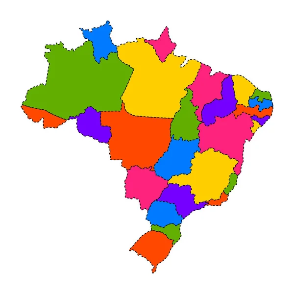 ブラジルの政治地図 — ストックベクタ