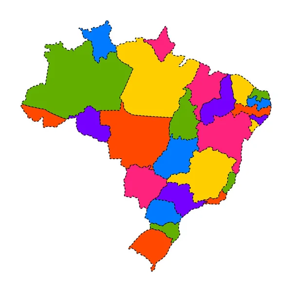 Mapa Político do Brasil — Vetor de Stock