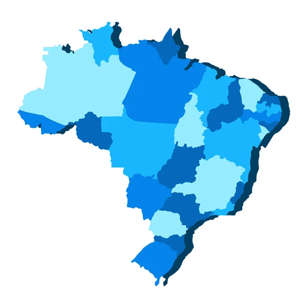 Brezilya siyasi Haritası — Stok Vektör