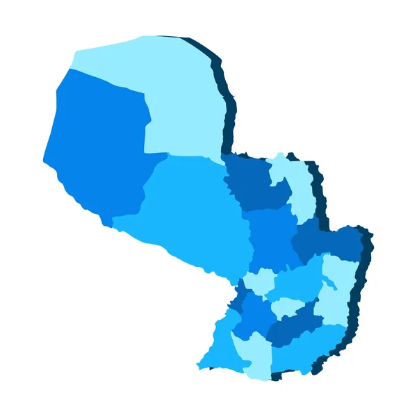 Politieke kaart van Paraguay — Stockvector