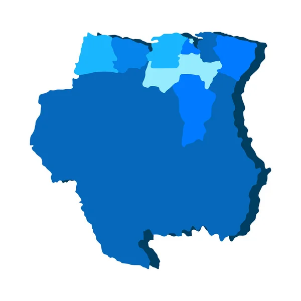 Mapa político de Surinam — Vector de stock