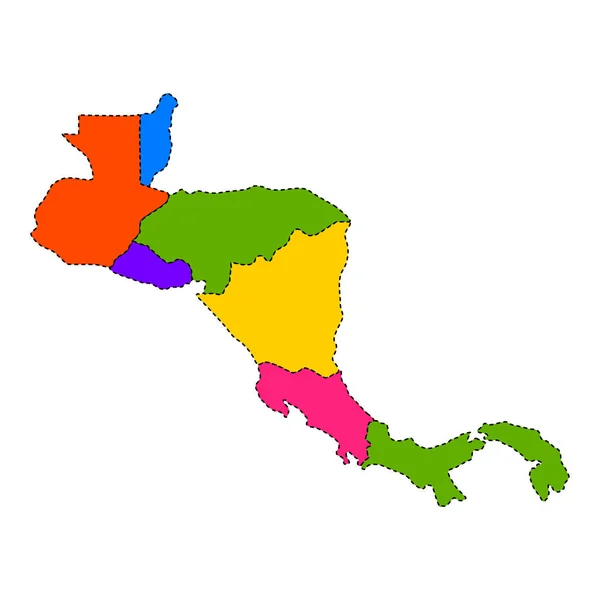 Mapa político da América Central — Vetor de Stock