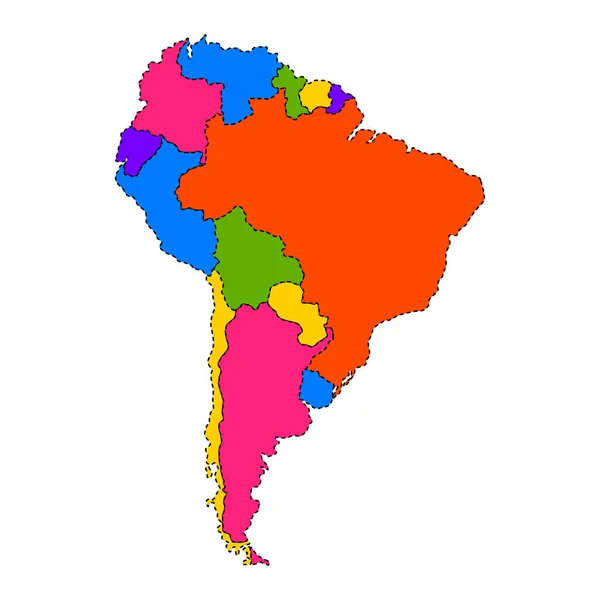 政治地图的南美洲 — 图库矢量图片