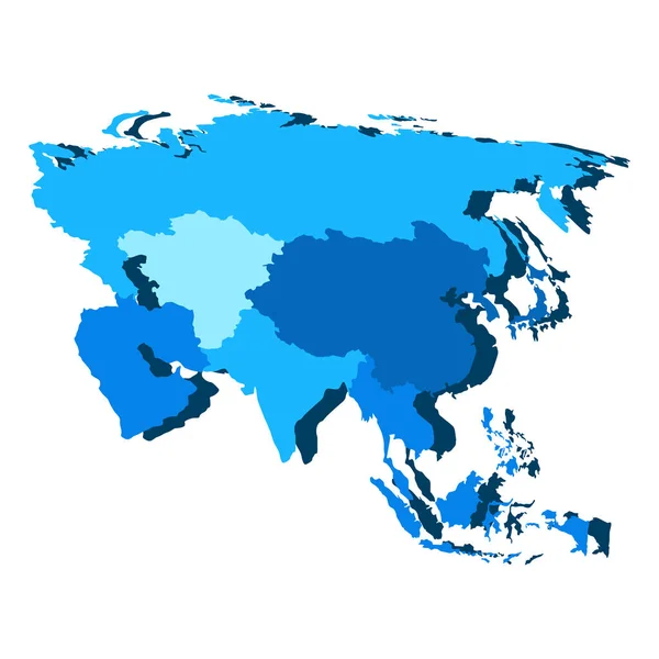 亚洲的政治地图 — 图库矢量图片