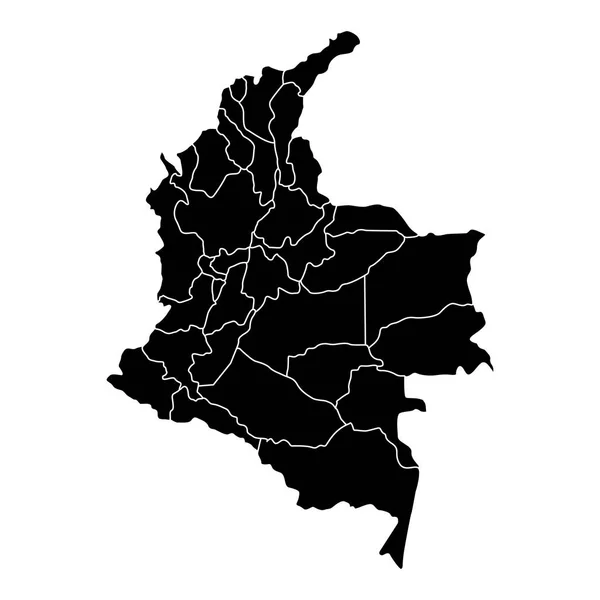 哥伦比亚的政治地图 — 图库矢量图片