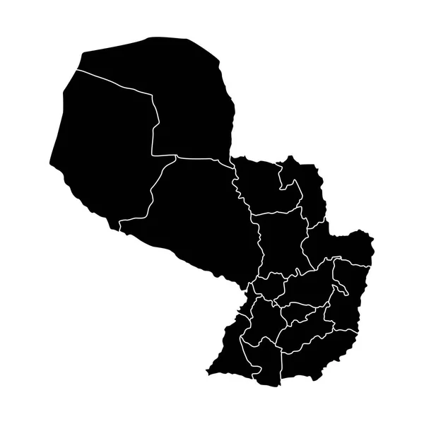 Politische Landkarte Paraguays — Stockvektor