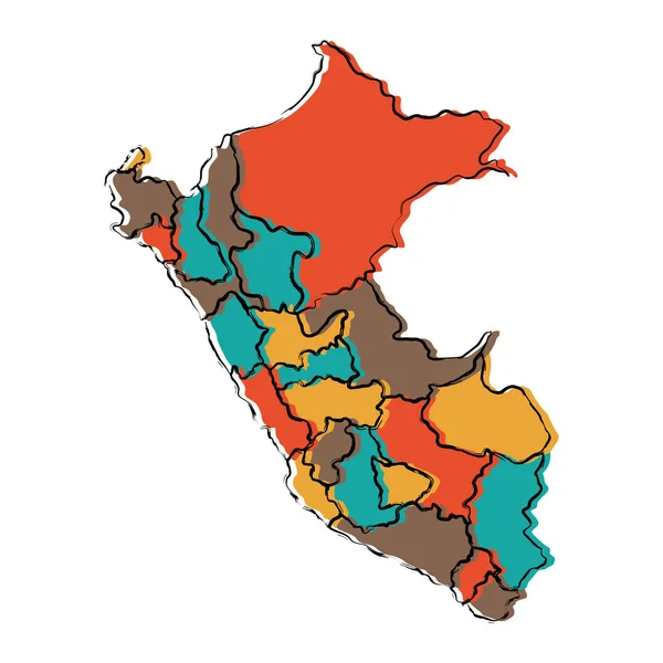 Mapa político de Perú — Archivo Imágenes Vectoriales