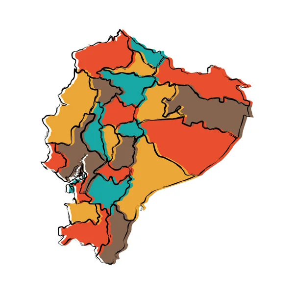 Политическая карта Эквадора — стоковый вектор
