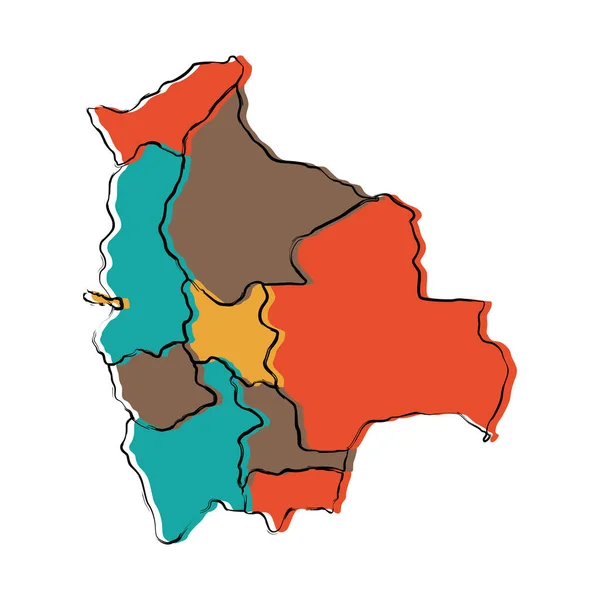 Mapa político da Bolívia —  Vetores de Stock