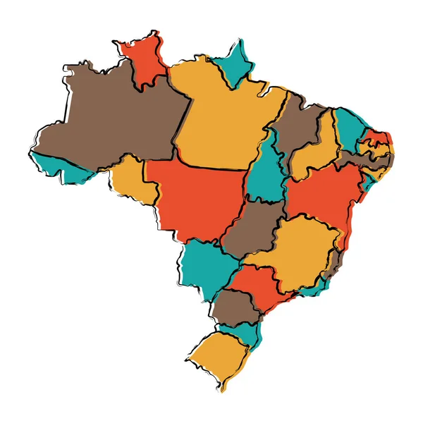 Mapa Político de Brasil — Archivo Imágenes Vectoriales