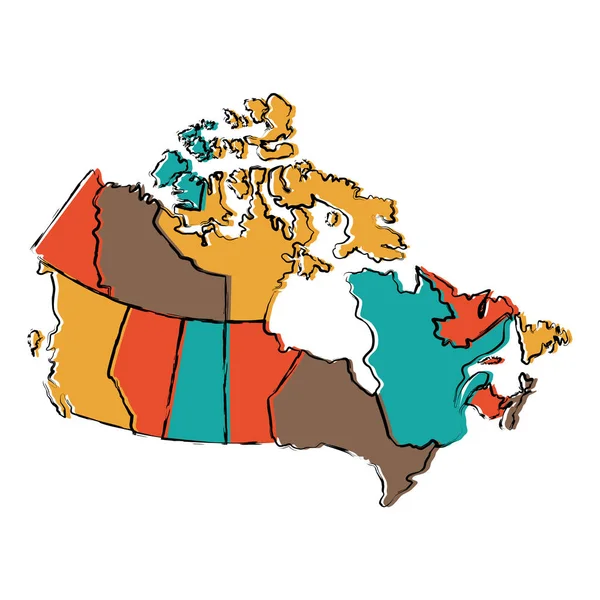 Mappa politica del Canada — Vettoriale Stock