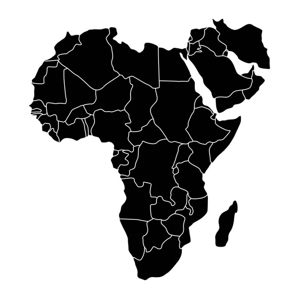 Afrika siyasi Haritası — Stok Vektör