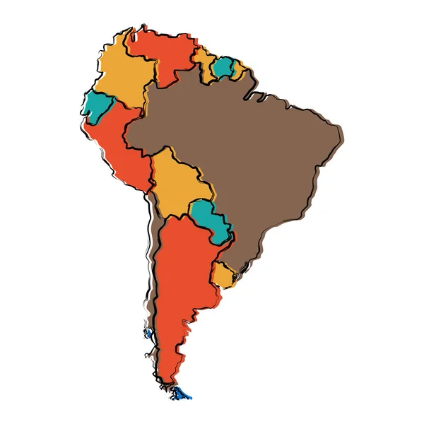 Mapa político da América do Sul —  Vetores de Stock