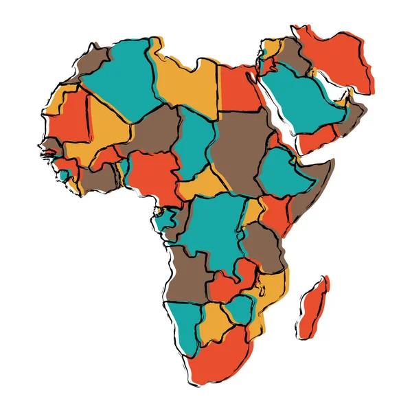 Politieke kaart van Afrika — Stockvector