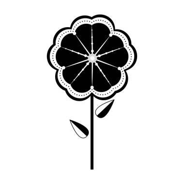 İzole tek renkli çiçek simgesi