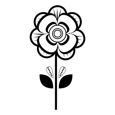 İzole tek renkli çiçek simgesi